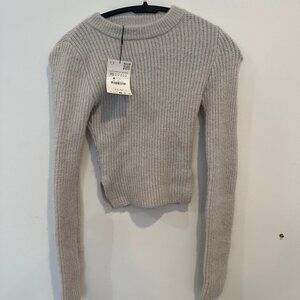 Zara Women Gray Crew Neck Pullover Knit Sweater Size S